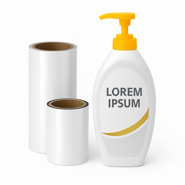 Glossy opaque in-mold label film